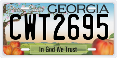 GA license plate CWT2695