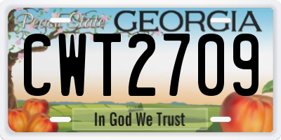 GA license plate CWT2709