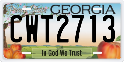 GA license plate CWT2713