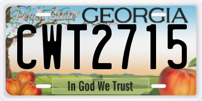 GA license plate CWT2715