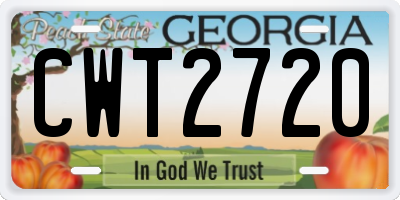 GA license plate CWT2720