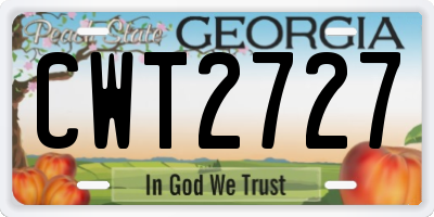 GA license plate CWT2727