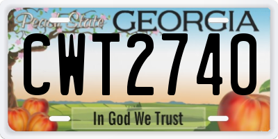 GA license plate CWT2740