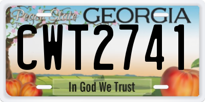 GA license plate CWT2741
