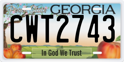 GA license plate CWT2743