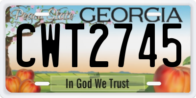 GA license plate CWT2745