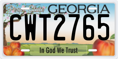 GA license plate CWT2765