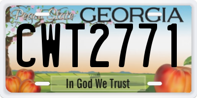 GA license plate CWT2771