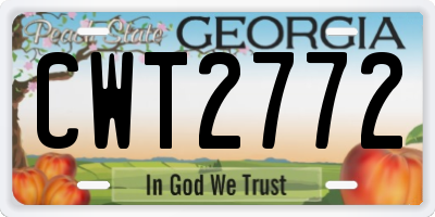GA license plate CWT2772