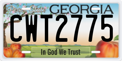 GA license plate CWT2775