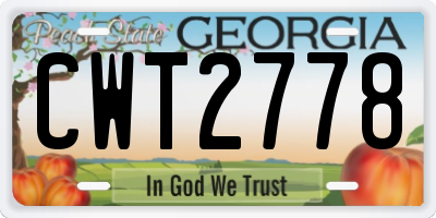 GA license plate CWT2778