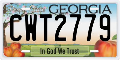 GA license plate CWT2779