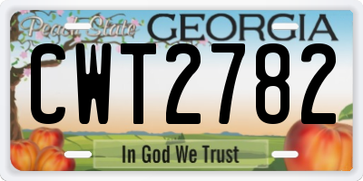 GA license plate CWT2782