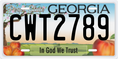 GA license plate CWT2789