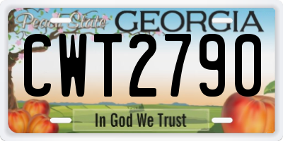 GA license plate CWT2790