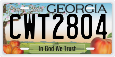 GA license plate CWT2804