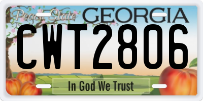 GA license plate CWT2806
