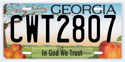 GA license plate CWT2807
