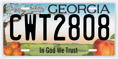 GA license plate CWT2808