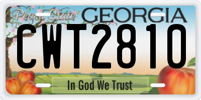 GA license plate CWT2810