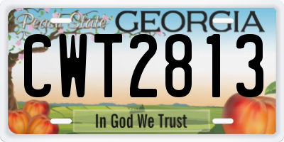 GA license plate CWT2813