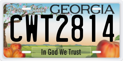 GA license plate CWT2814