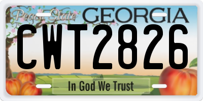 GA license plate CWT2826