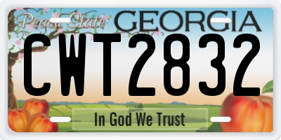 GA license plate CWT2832