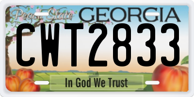 GA license plate CWT2833