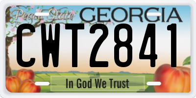 GA license plate CWT2841