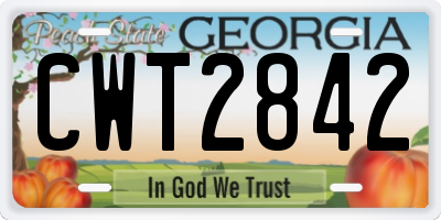 GA license plate CWT2842