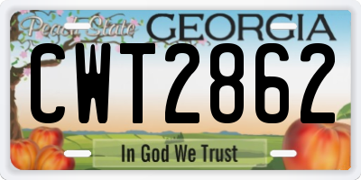 GA license plate CWT2862
