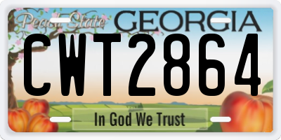 GA license plate CWT2864
