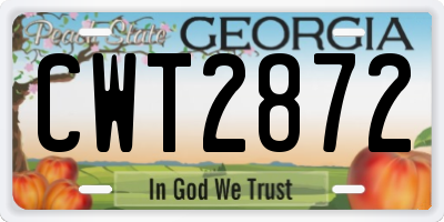 GA license plate CWT2872