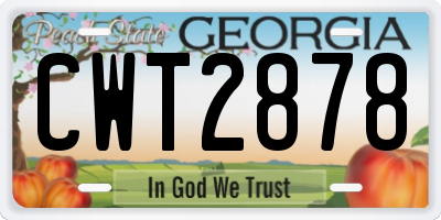 GA license plate CWT2878