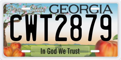 GA license plate CWT2879