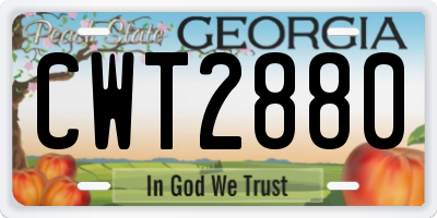 GA license plate CWT2880