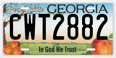 GA license plate CWT2882