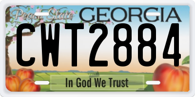 GA license plate CWT2884
