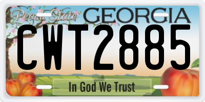 GA license plate CWT2885