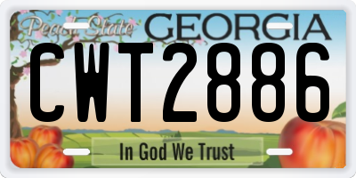 GA license plate CWT2886