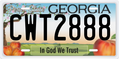 GA license plate CWT2888