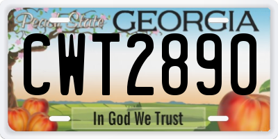 GA license plate CWT2890