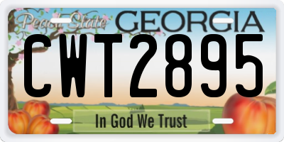 GA license plate CWT2895