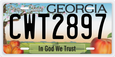 GA license plate CWT2897