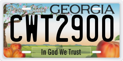 GA license plate CWT2900