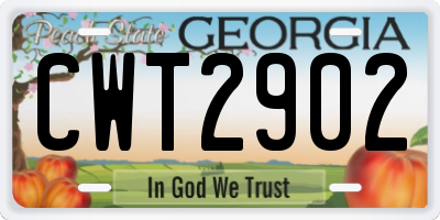 GA license plate CWT2902