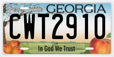 GA license plate CWT2910