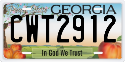 GA license plate CWT2912