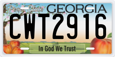 GA license plate CWT2916